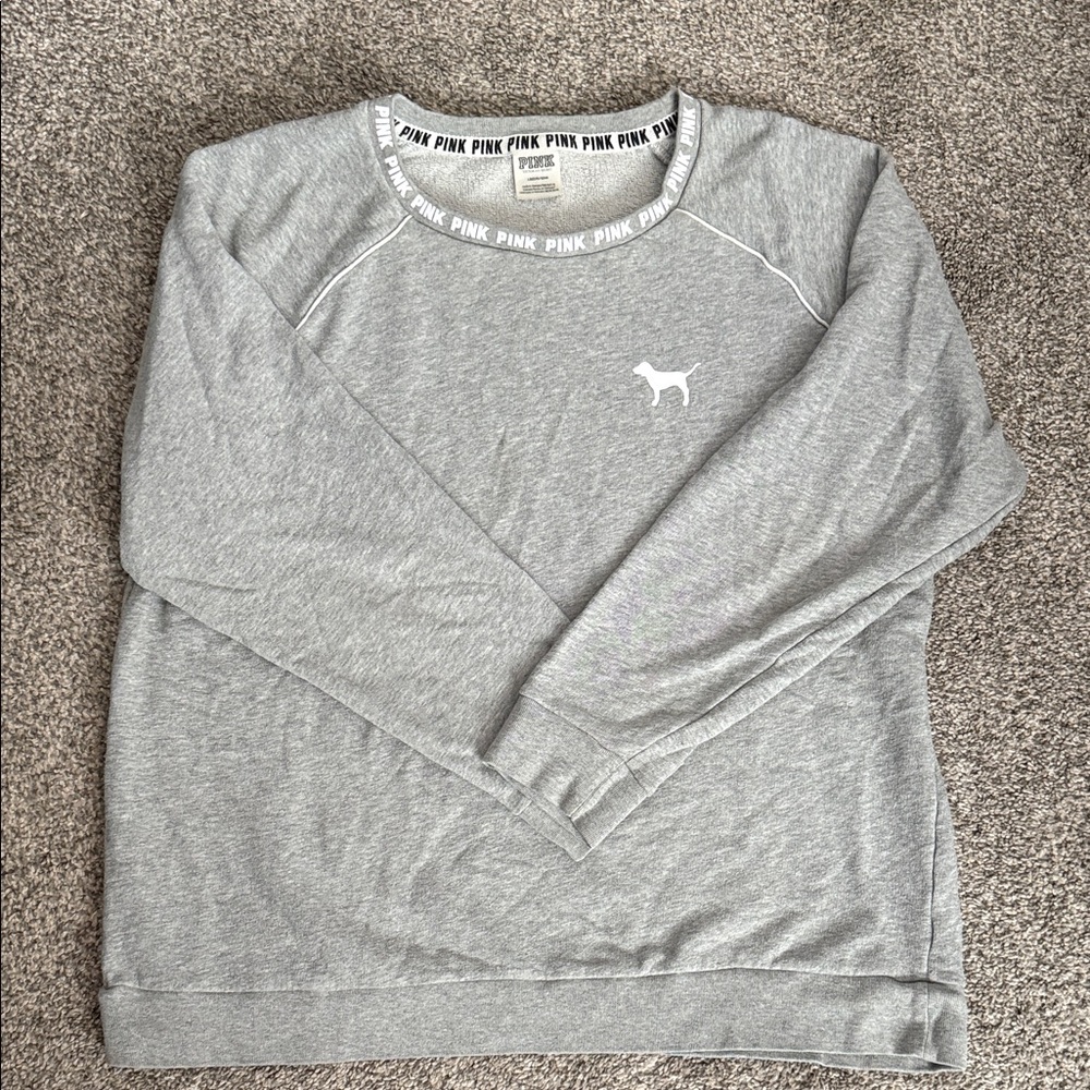 PINK Victoria's Secret Heather Gray Logo Sweatshirt